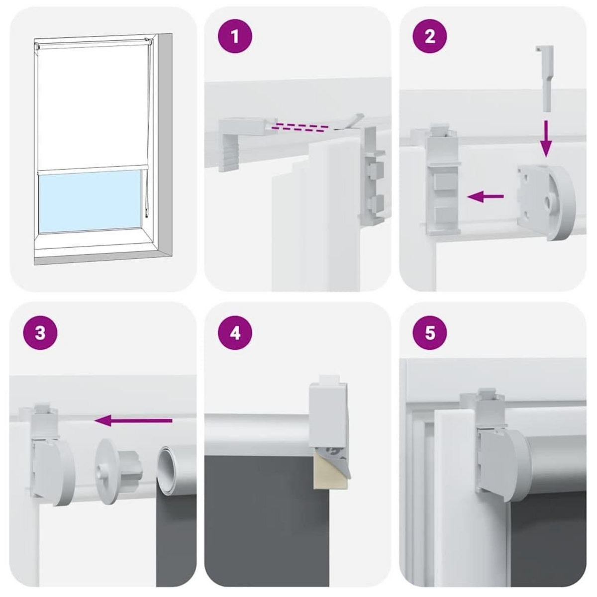VIDAXL Store enrouleur occultant largeur du tissu 161,6 cm polyester