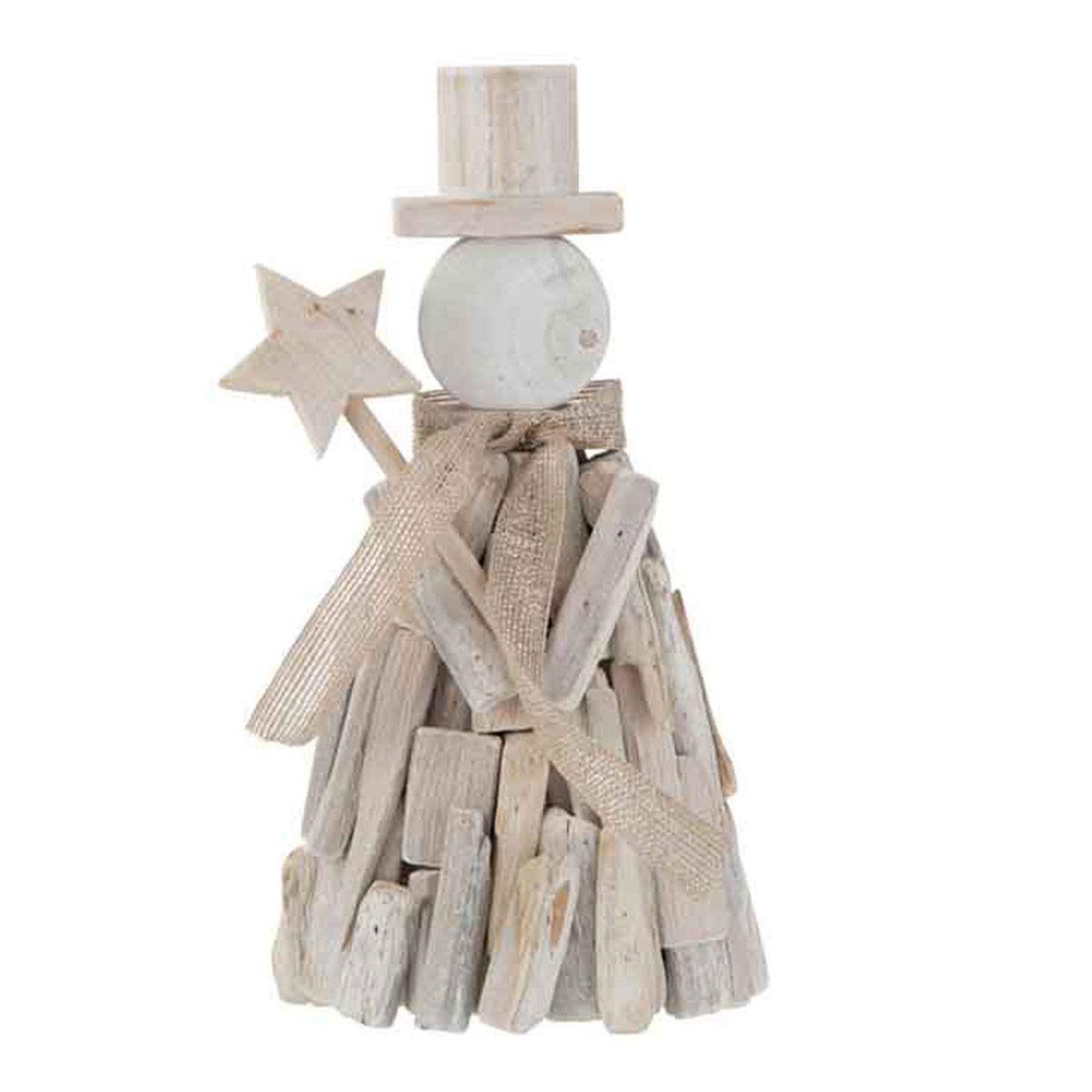 J-LINE Statuette Déco  Personnage Étoile  31cm Naturel