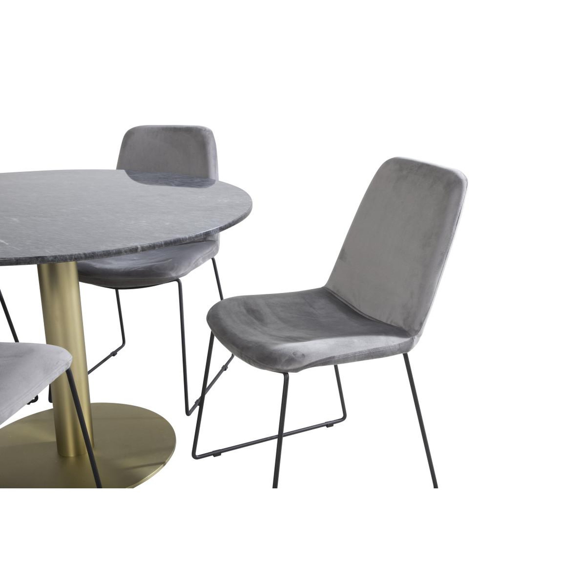 Voir la diapositive 2 : Paris Prix Ensemble table à manger & 4 chaises  estelle & muce  106cm gris foncé & gris