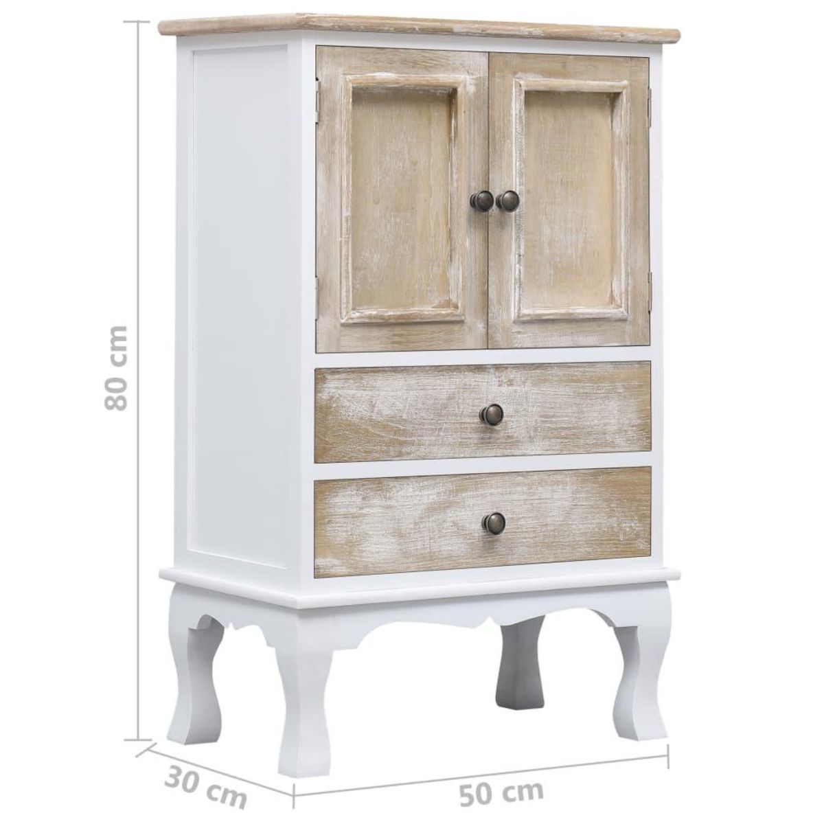 VIDAXL Armoire a tiroirs Blanc 50x30x80 cm Bois