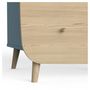 Voir la diapositive 4 : Commode bébé 2 tiroirs 3 niches bleu LINIA 