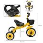 Voir la diapositive 3 : HOMCOM Tricycle enfant multi-équipé garde-boue sonnette panier pédales antidérapantes siège réglable avec dossier métal jaune