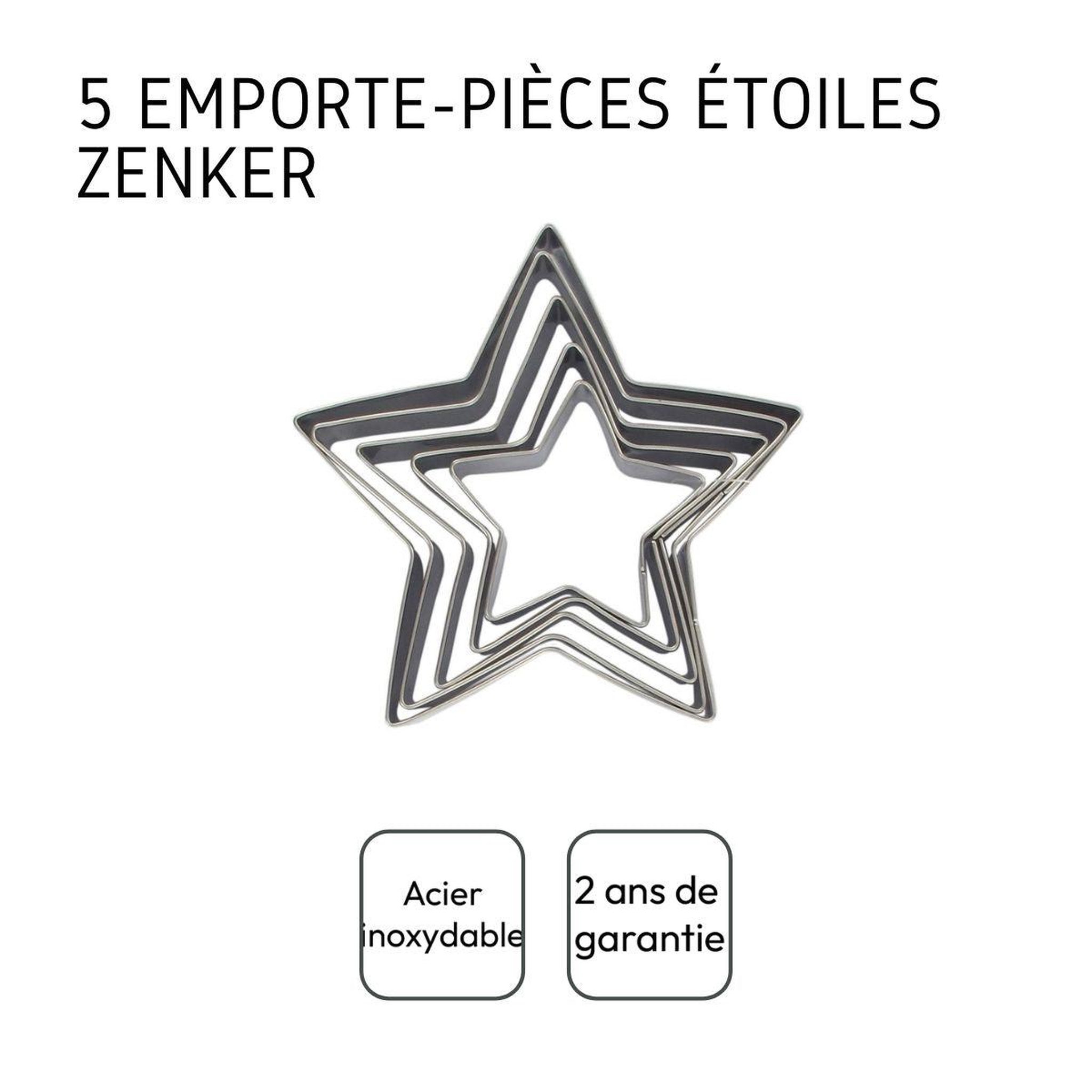 Voir la diapositive 4 : ZENKER Lot de 5 emporte-pièces de noël en forme d'étoile zenker emporte-pièces