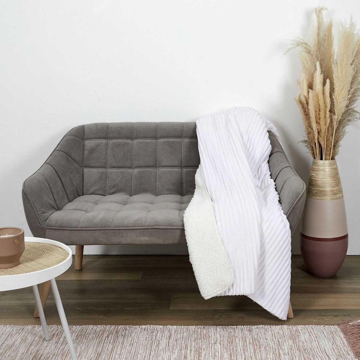 TOILINUX Plaid flanelle côtelé