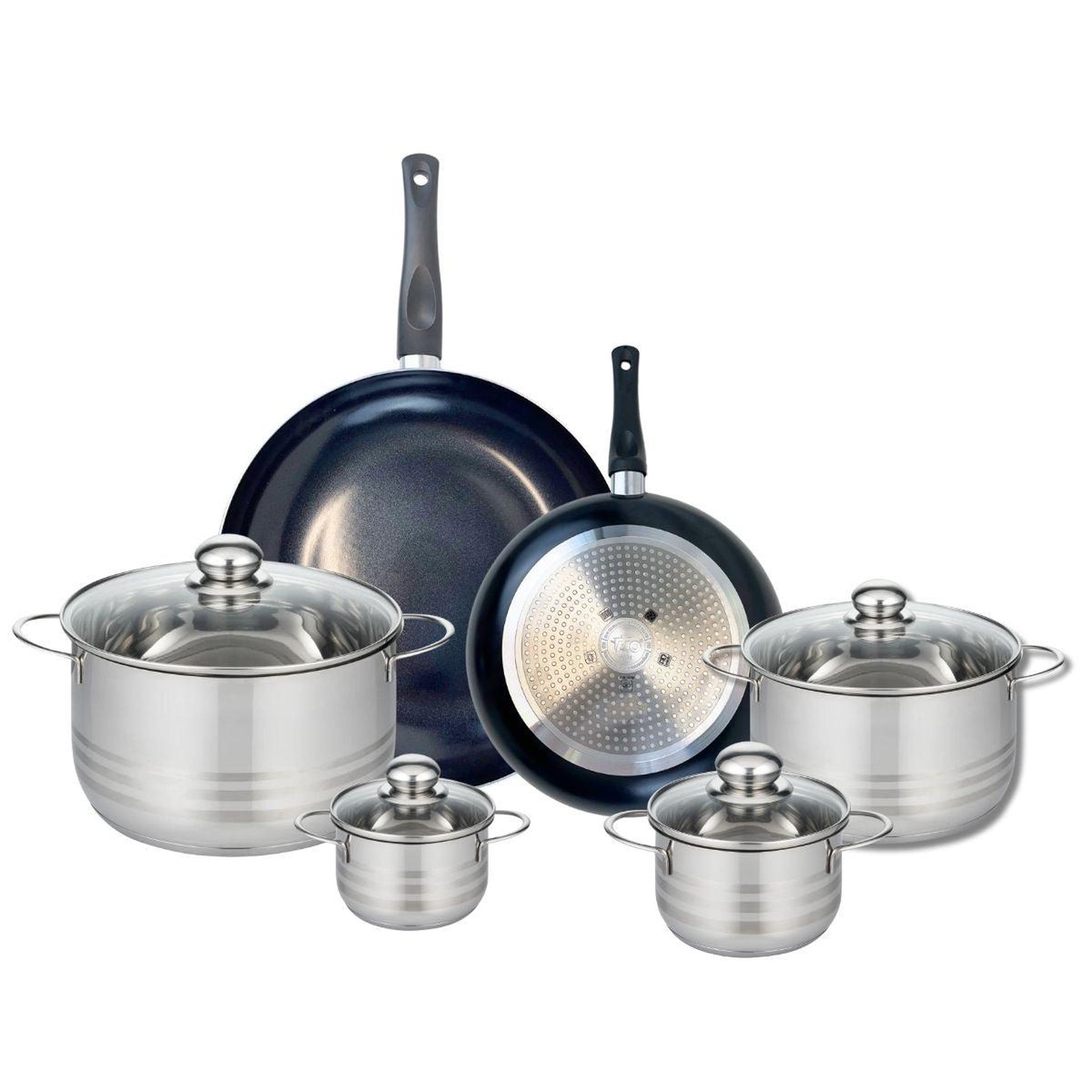 ELO Ensemble de 2 poêles de cuisson 24 et 32 cm et 4 faitouts 12, 14, 20 et 24 cm elo prima brillant
