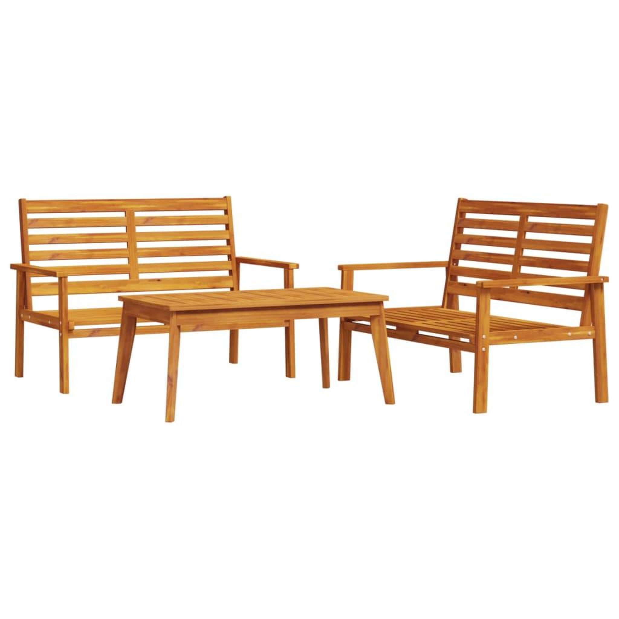 Voir la diapositive 2 : VIDAXL Ensemble de salon de jardin 3 pcs bois d'acacia solide