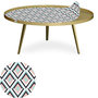 Voir la diapositive 4 : Paris Prix Table Basse à Rebord 1 Cover  Losanges  90cm Or