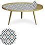 Voir la diapositive 4 : Paris Prix Table Basse à Rebord 1 Cover  Losanges  90cm Or