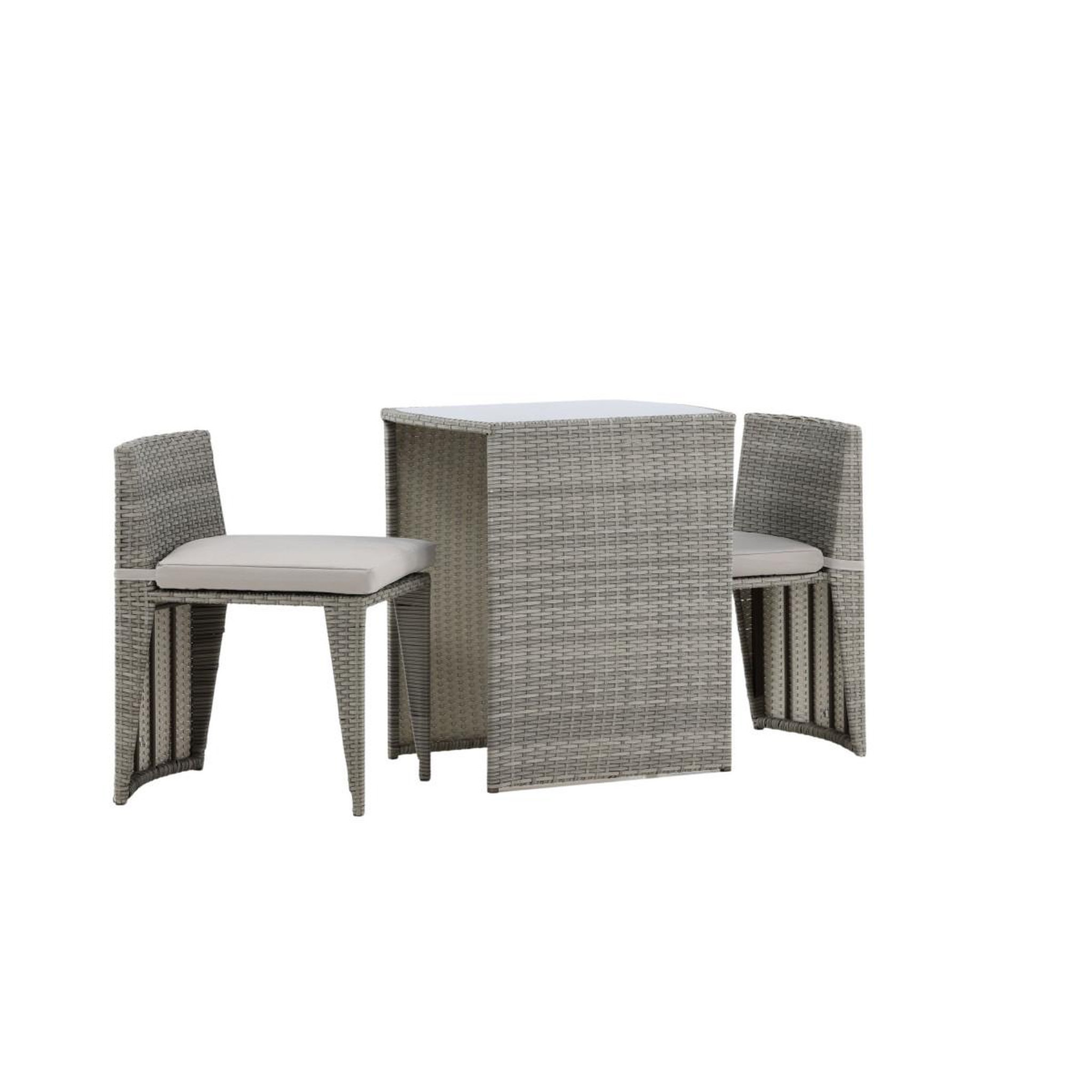 Voir la diapositive 2 : Paris Prix Ensemble table de jardin & 2 chaises  savanna  75cm gris