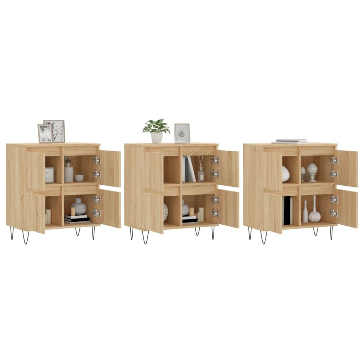VIDAXL Buffets 3 pcs Chene sonoma Bois d'ingenierie