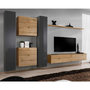 Voir la diapositive 1 : Paris Prix Meuble TV Mural Design  Switch VI  330cm Gris & Naturel