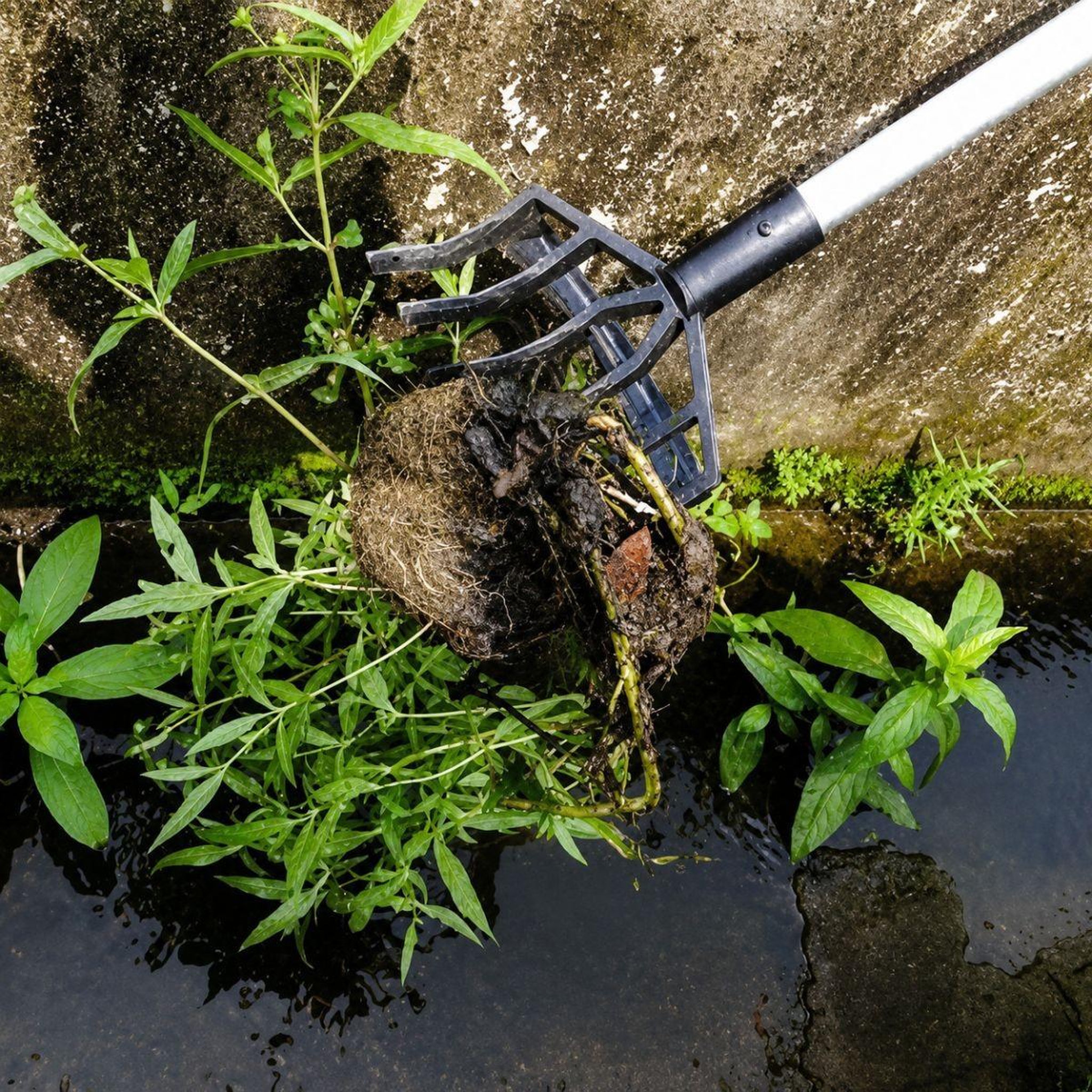 Voir la diapositive 3 : KZ GARDEN Rateau de jardin desherbeur manuel manche téléscopique 91-146cm - râteau de désherbage jardin 6 dents allées potager kz garden