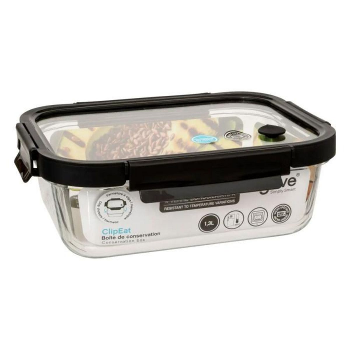 FIVE Boîte de Conservation  Clipeat Plus  1,3L Noir