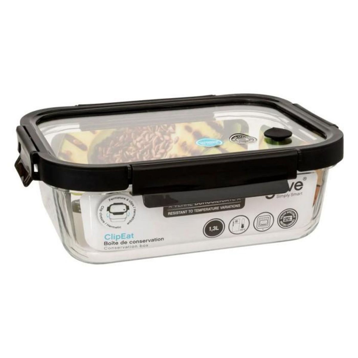 FIVE Boîte de Conservation  Clipeat Plus  1,3L Noir
