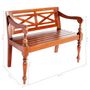 Voir la diapositive 6 : VIDAXL Banc Batavia 98 cm Bois d'acajou massif Marron fonce