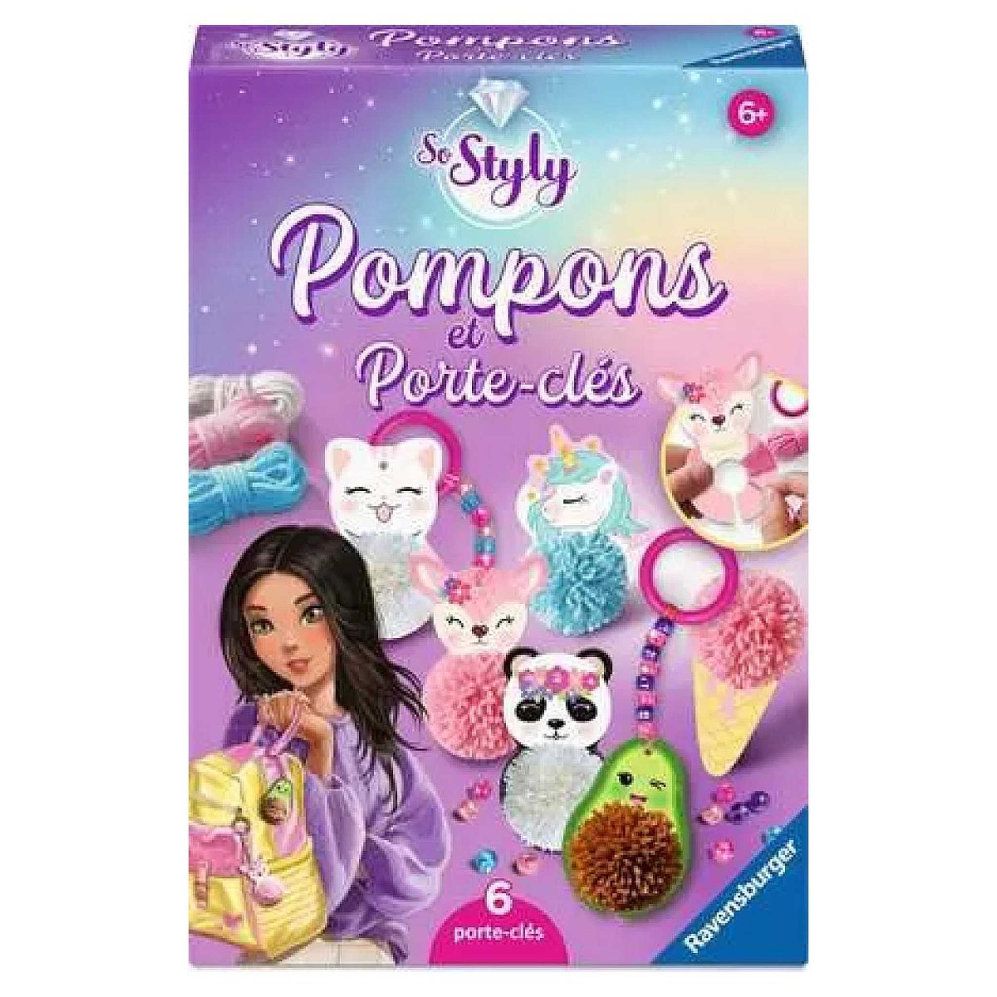 RAVENSBURGER So Styly - Porte-clés Pompons Kawai