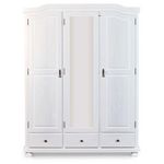 Paris Prix Armoire 3 Portes & 3 Tiroirs Bois  Izi  198cm Blanc