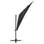 Voir la diapositive 4 : VIDAXL Parasol de jardin a 4 niveaux avec mat en aluminium noir