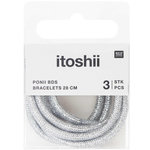 RICO DESIGN Itoshii pack 3 cordons 28cm argente