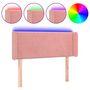 Voir la diapositive 2 : VIDAXL Tete de lit a LED Rose 93x16x78/88 cm Velours