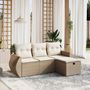 Voir la diapositive 1 : VIDAXL Salon de jardin avec coussins 4 pcs beige resine tressee