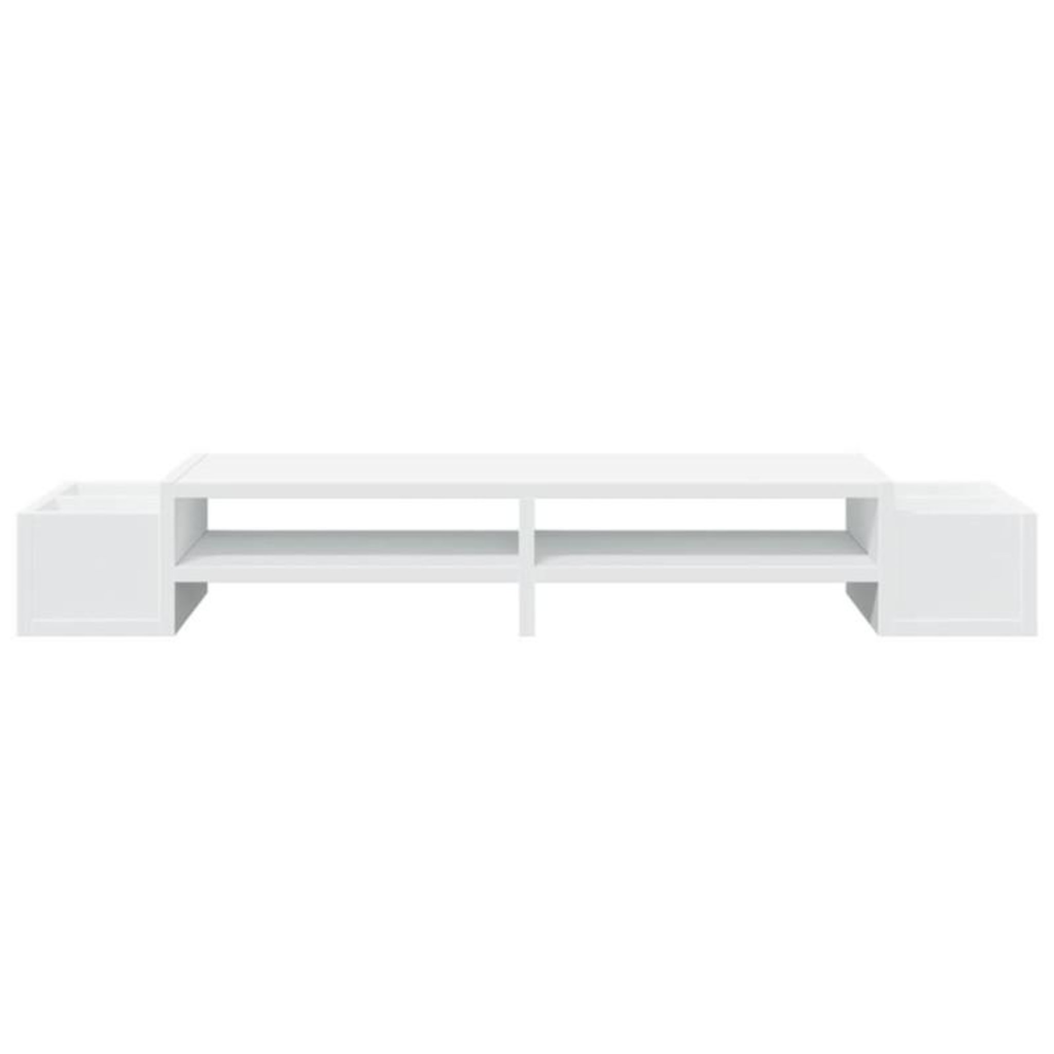Voir la diapositive 4 : VIDAXL Support de moniteur avec rangement blanc bois d ingénierie