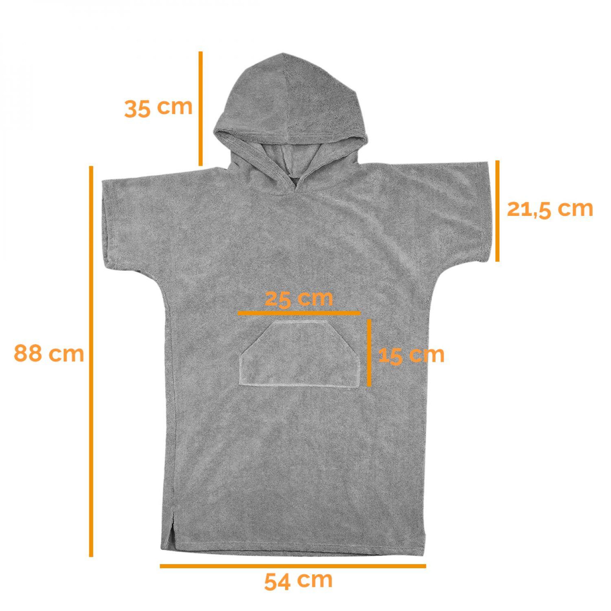 Voir la diapositive 2 : VIVEZEN Serviette poncho de bain ou de plage avec poche - Enfant