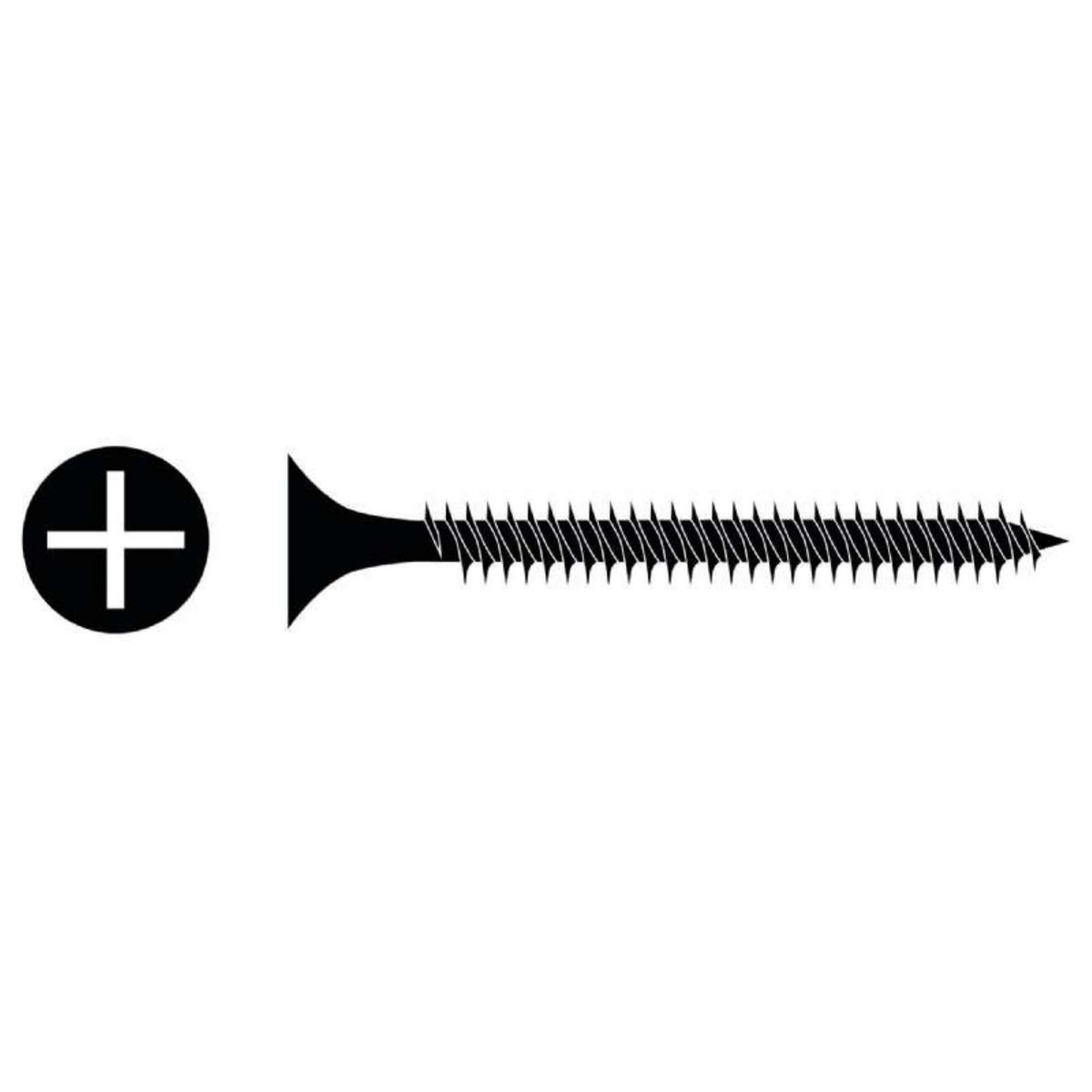  Vis plaque de plâtre PH noire Vissal 3,5x55 mm  lot de 150 vis