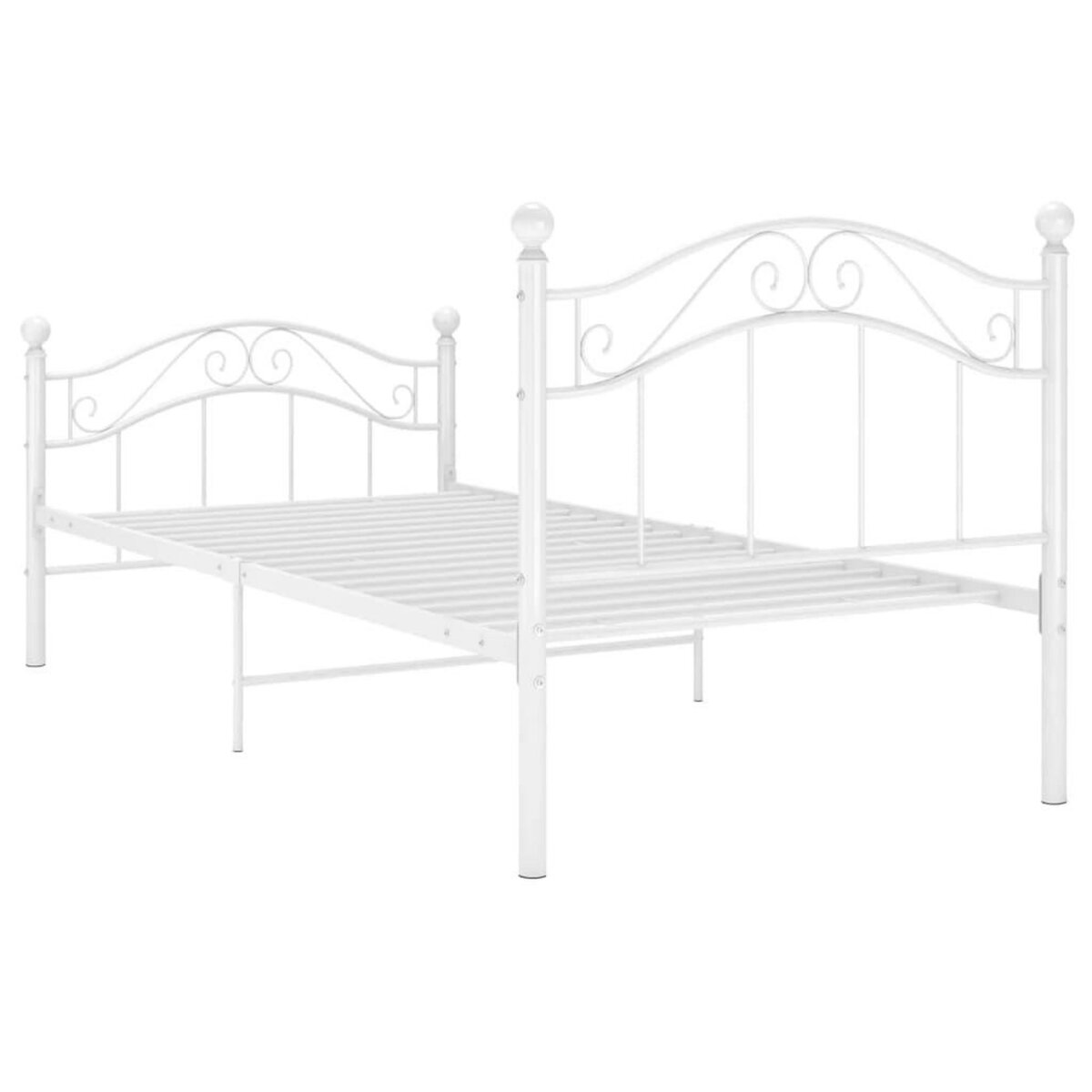 VIDAXL Cadre de lit sans matelas blanc metal 90x200 cm