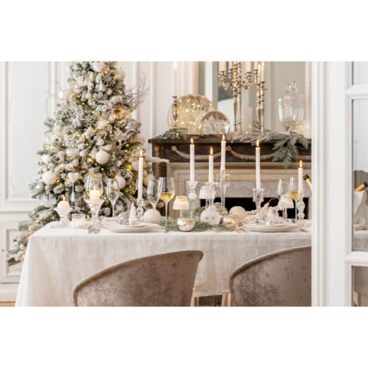 Paris Prix Bougeoir Design  Perles  28cm Transparent