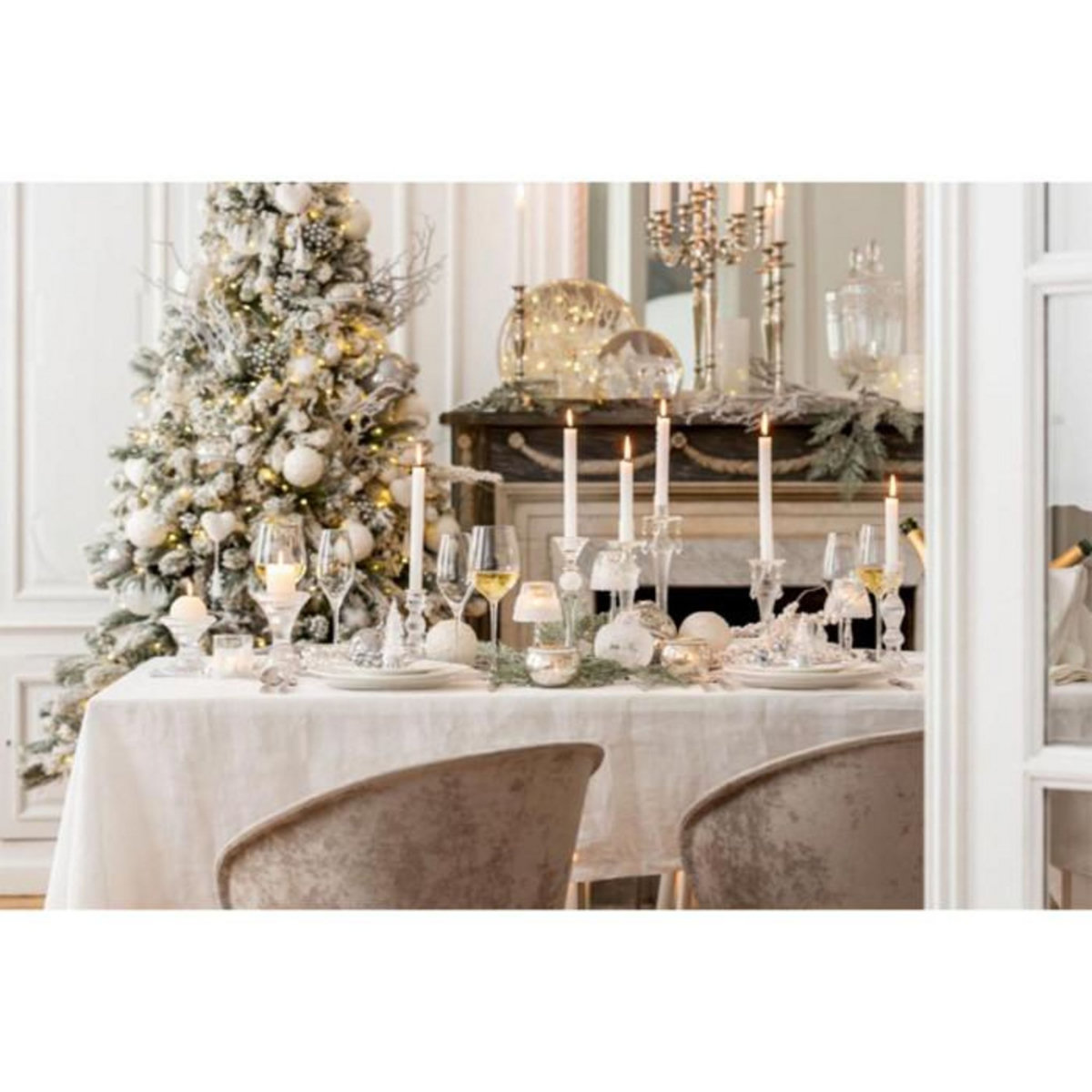 Paris Prix Bougeoir Design  Perles  28cm Transparent