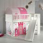 Voir la diapositive 6 : Paris Prix Lit Enfant Toboggan, Tente & Tunnel  Scott Princesse  90x200cm Blanc