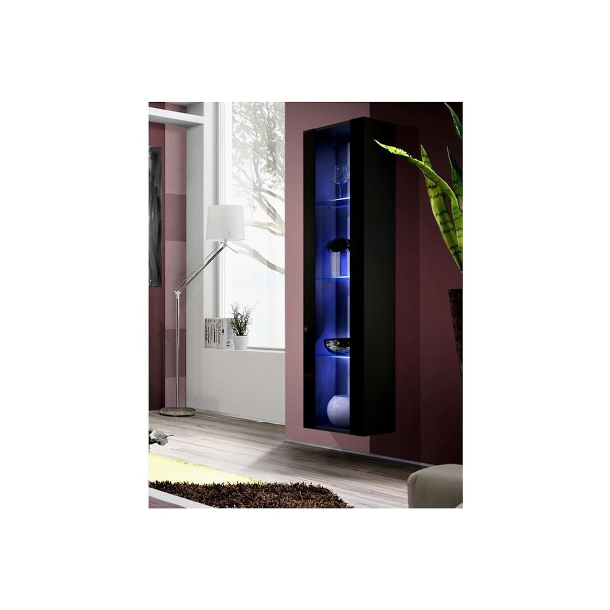 Paris Prix Vitrine LED Murale Design  Fly C4  170cm Noir