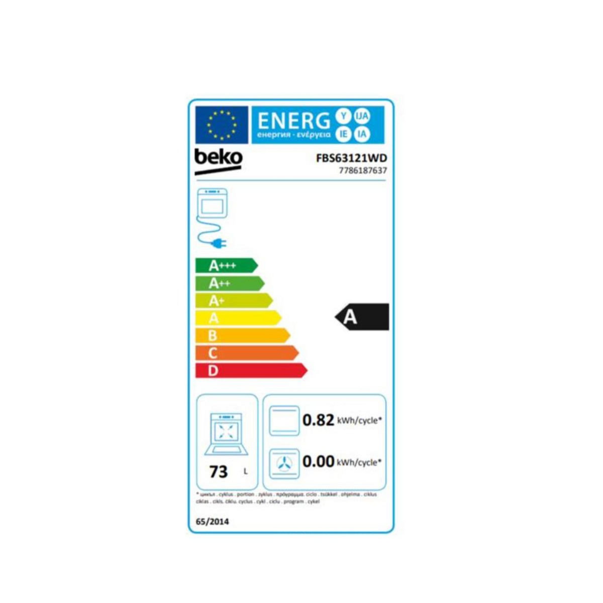 Beko Cuisinière mixte 73l 4 feux blanc - FBS63121WD