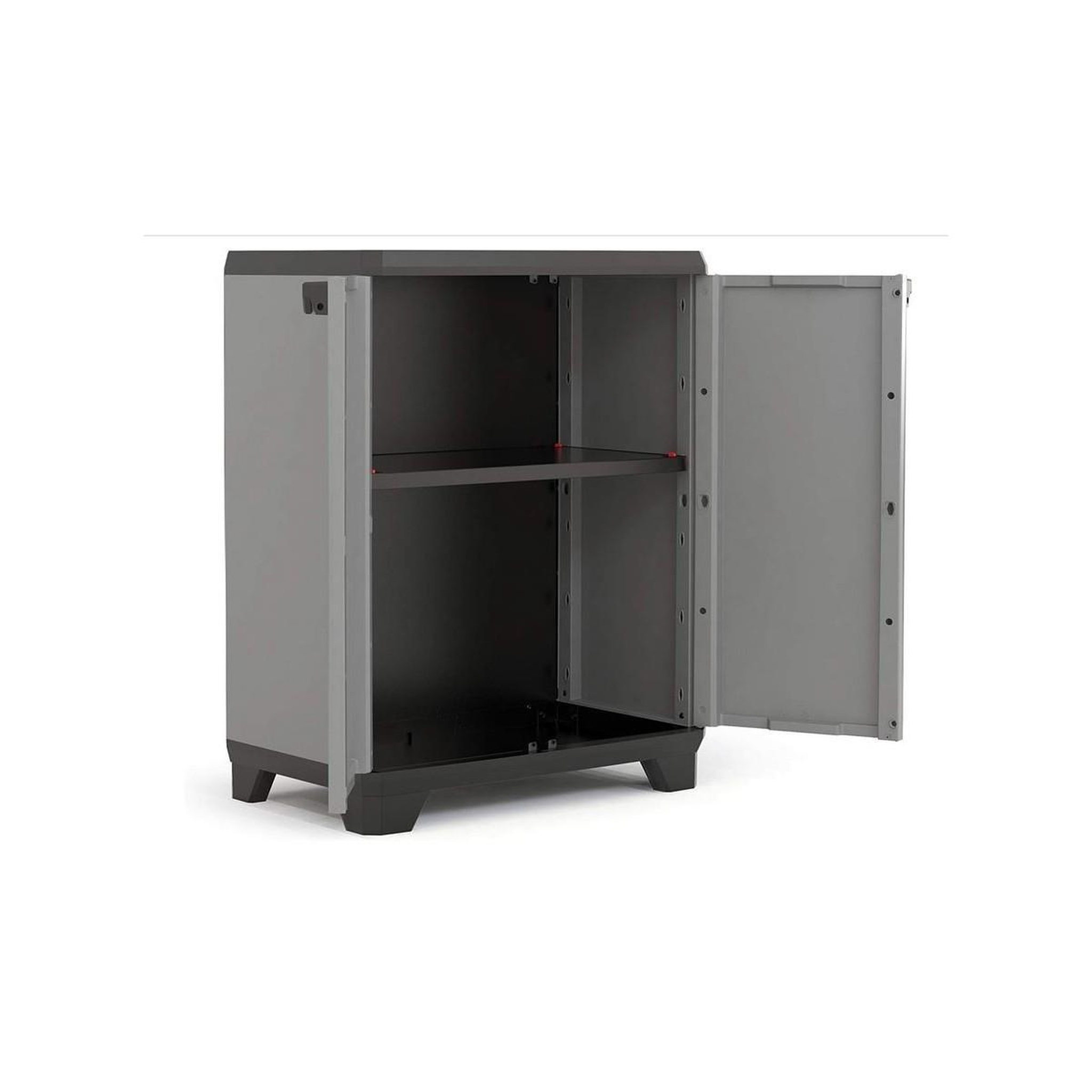 Voir la diapositive 2 : Keter Armoire basse de Rangement Multifonctions Résine Étagères et Pieds 39 x 68 x 90 cm KETER