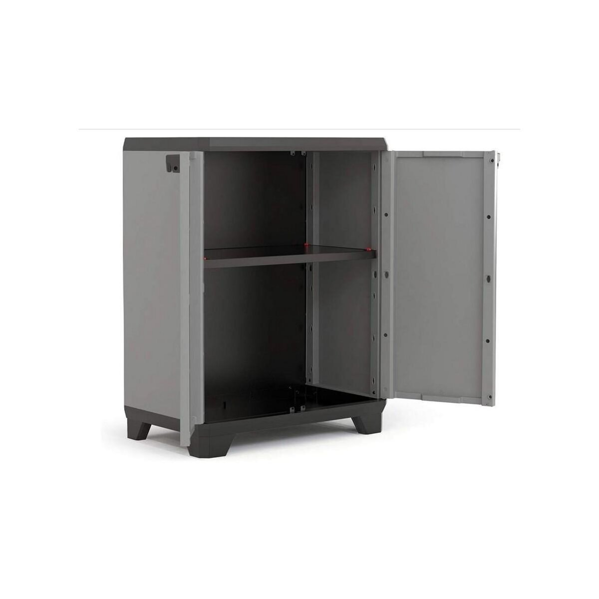 Keter Armoire basse de Rangement Multifonctions Résine Étagères et Pieds 39 x 68 x 90 cm KETER