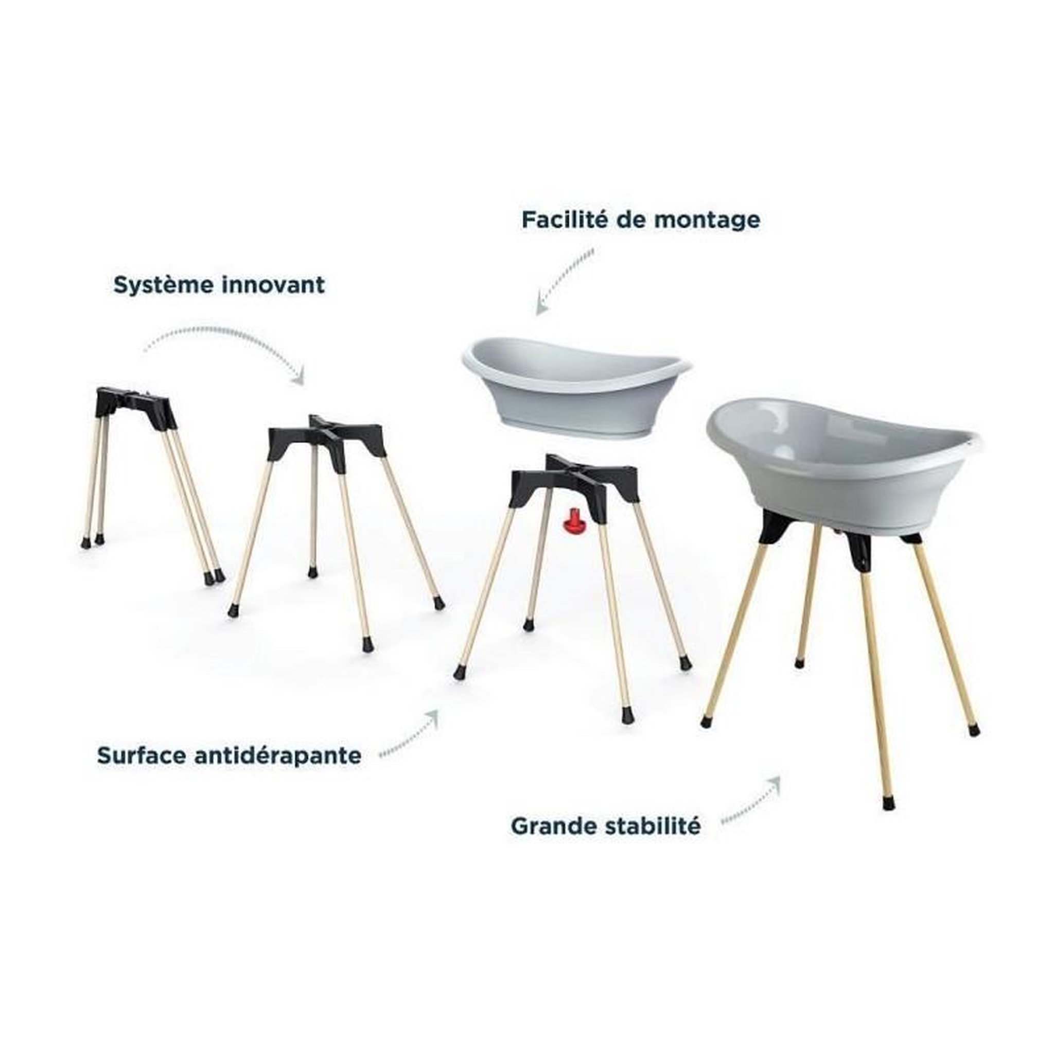 Voir la diapositive 3 : THERMOBABY Pack bain - THERMOBABY - VASCO 9 en 1 - Gris Charme