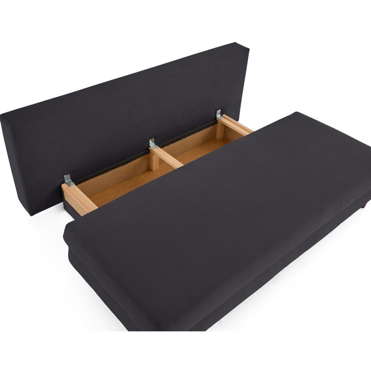 BEST MOBILIER Wonder - canapé 3 places convertible avec coffre en velours côtelé