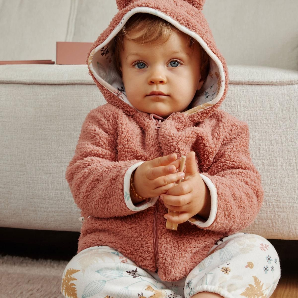 Petit Béguin Ensemble bébé veste en sherpa et pantalon en molleton Bloom