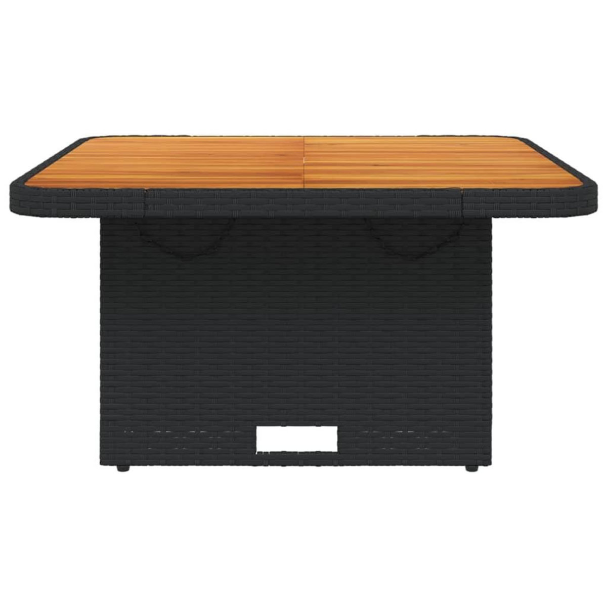 VIDAXL Table de jardin noir 80x80x71 cm resine tressee et bois acacia