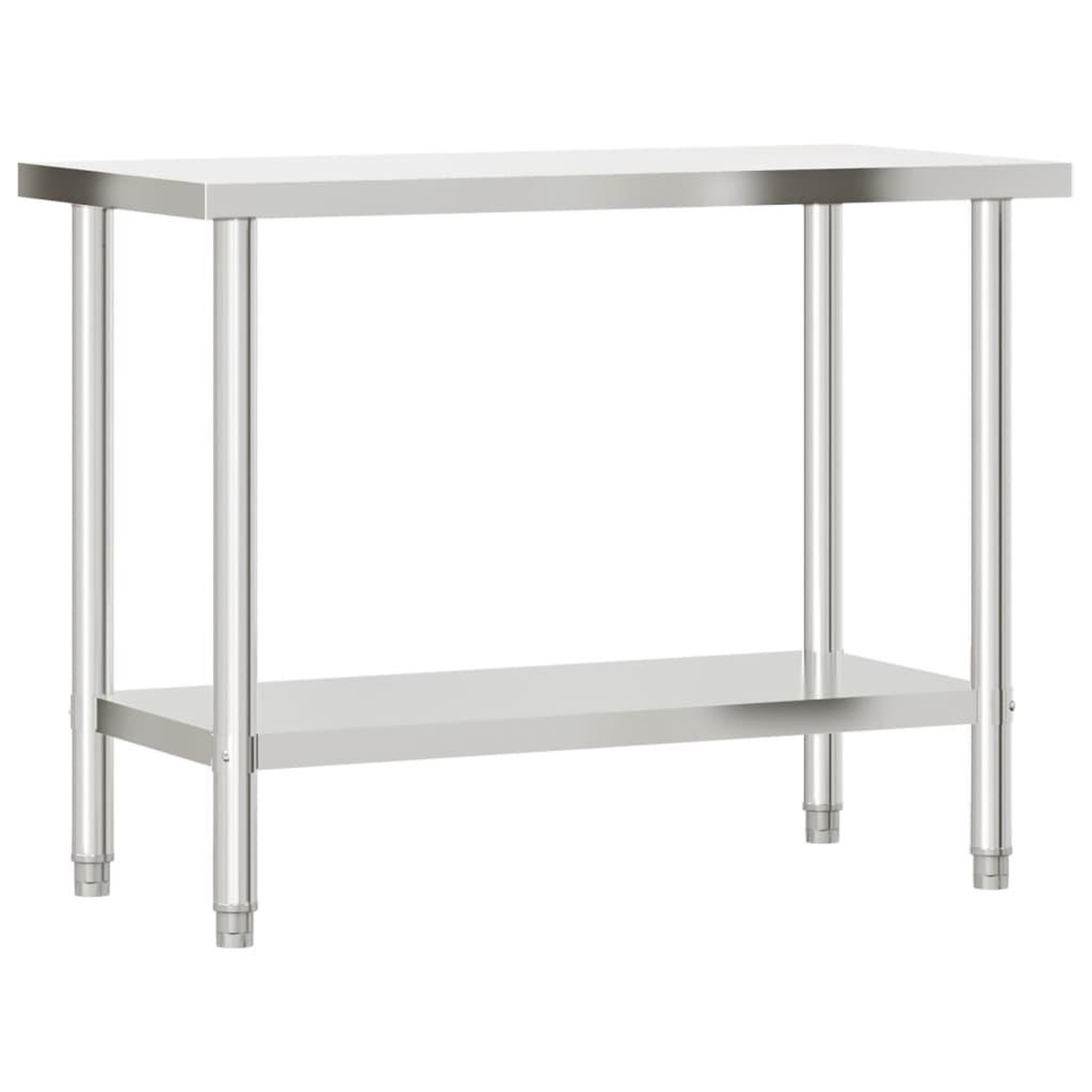 Voir la diapositive 2 : VIDAXL Table de travail de cuisine 110x55x85 cm acier inoxydable
