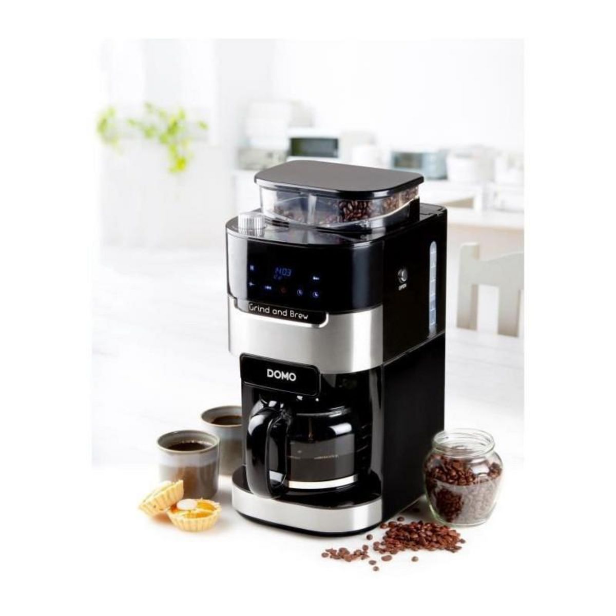 Domo Cafetière filtre programmable 12 tasses 900w noir - do721k