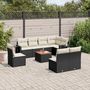 Voir la diapositive 1 : VIDAXL Salon de jardin 9 pcs avec coussins noir resine tressee