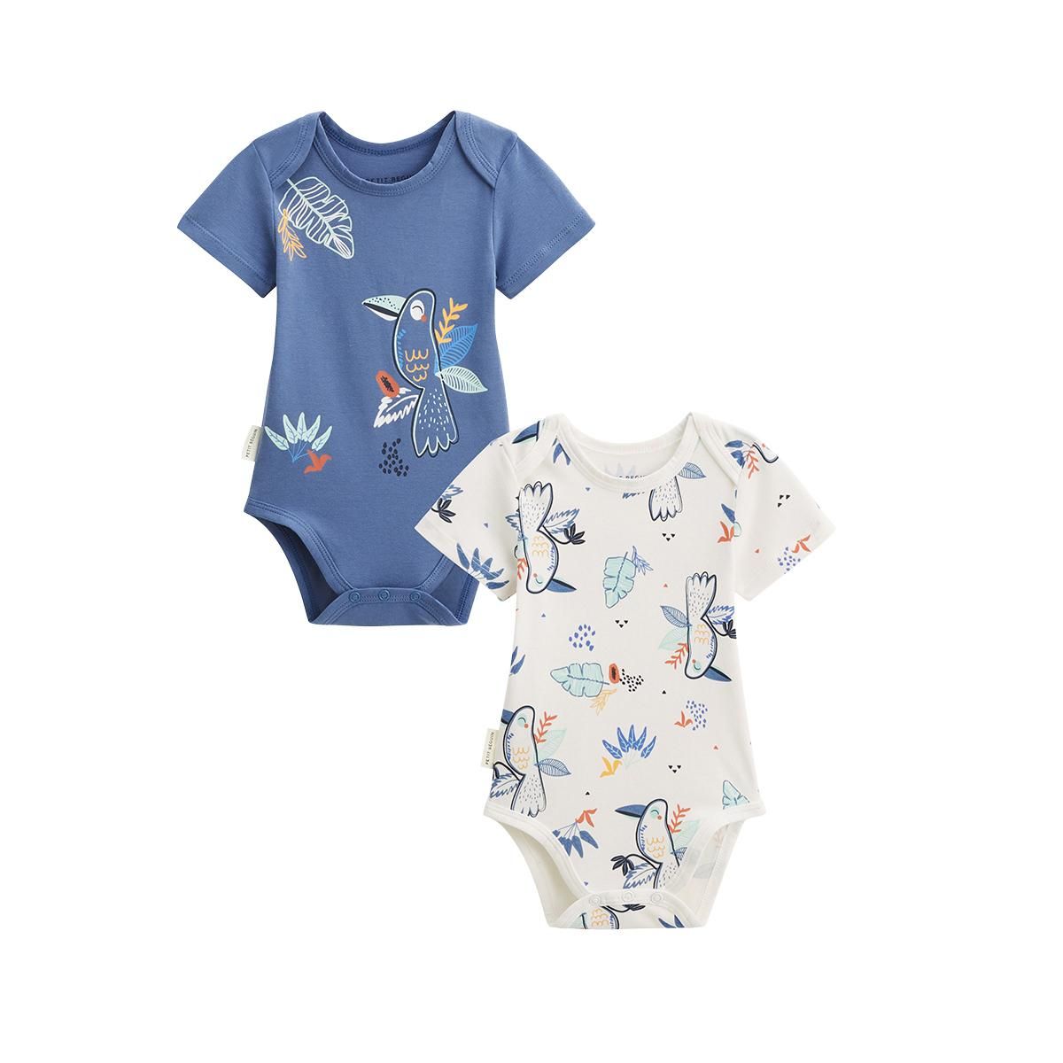 Petit Béguin Lot de 2 bodies bébé manches courtes Mexico