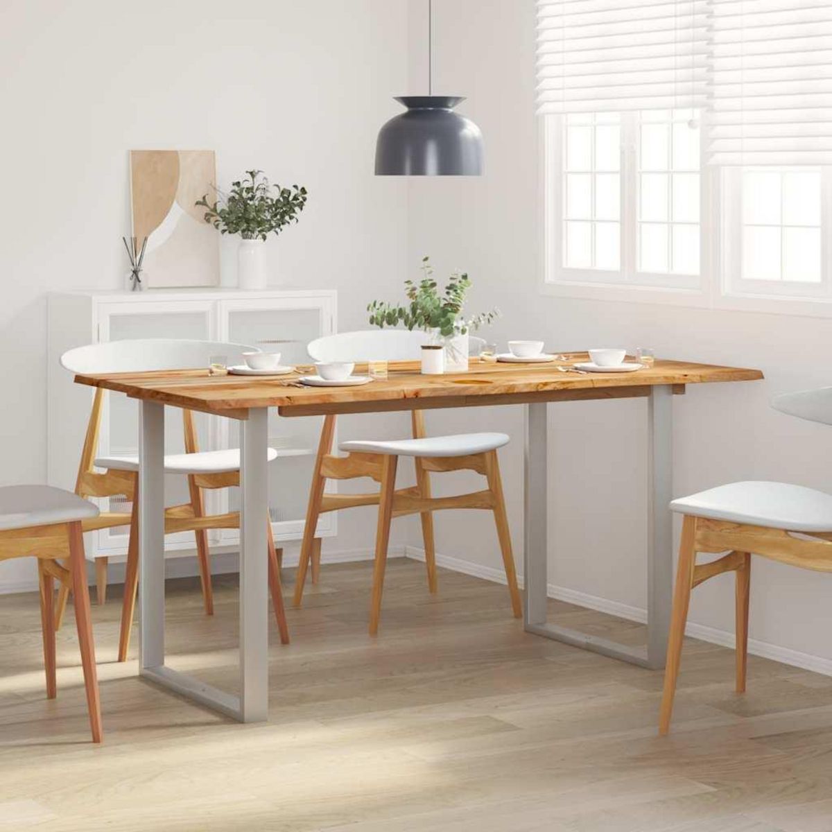 VIDAXL Table de salle a manger 154x80x76 cm Bois d'acacia solide