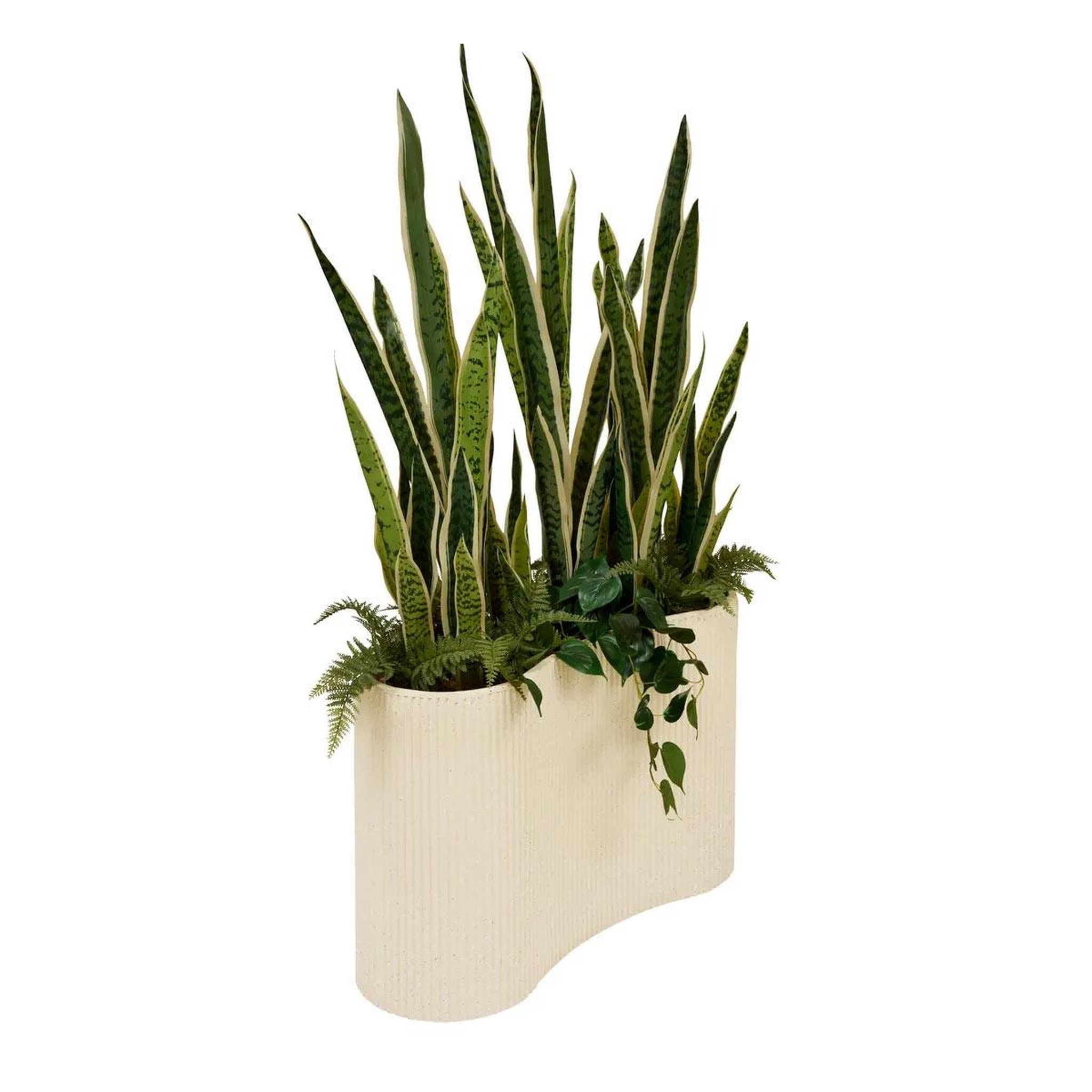 ATMOSPHERA Sansevieria artificielle en pot  sky  163m vert & beige