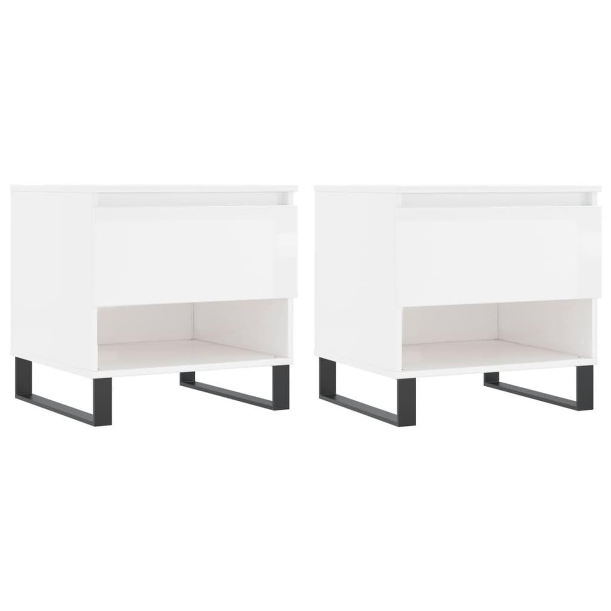 Voir la diapositive 2 : VIDAXL Tables basses 2 pcs blanc brillant 50x46x50cm bois d'ingenierie