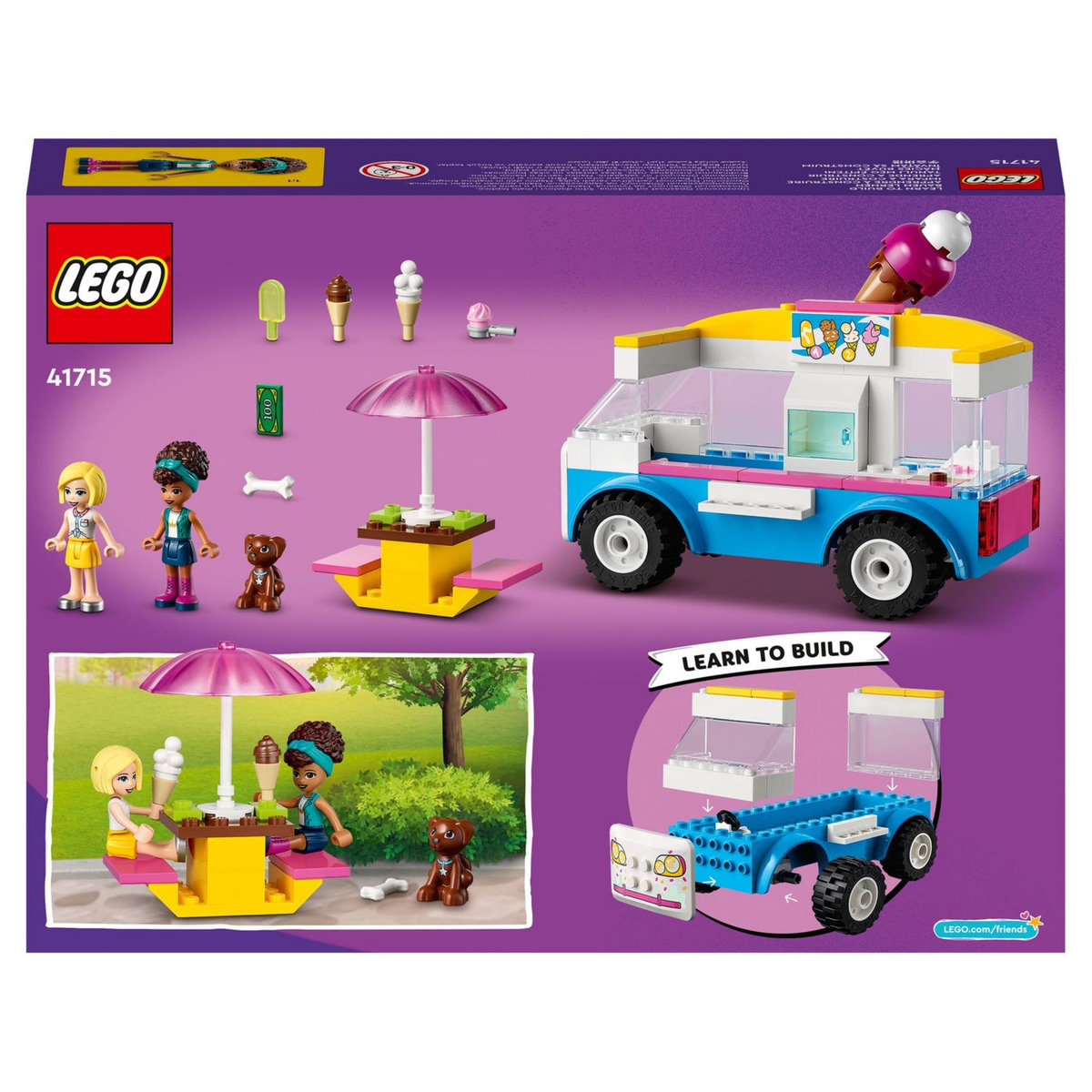LEGO Friends 41715 Le Camion de Glaces, Jouet Enfants 4 Ans et Plus avec Mini-Poupées