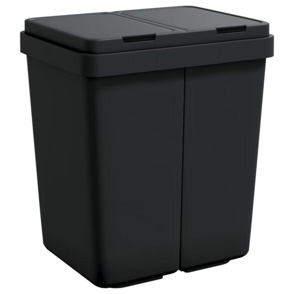 VIDAXL Poubelle double anthracite 2x25 L