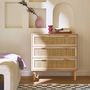 Voir la diapositive 2 : SWEEEK Commode 3 tiroirs cannage et décor bois CAMARGUE L 80 x P 40 x H 80cm